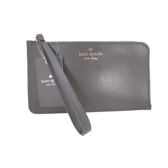 NWT Kate Spade New York Saffiano Leather Wristlet Clutch Black